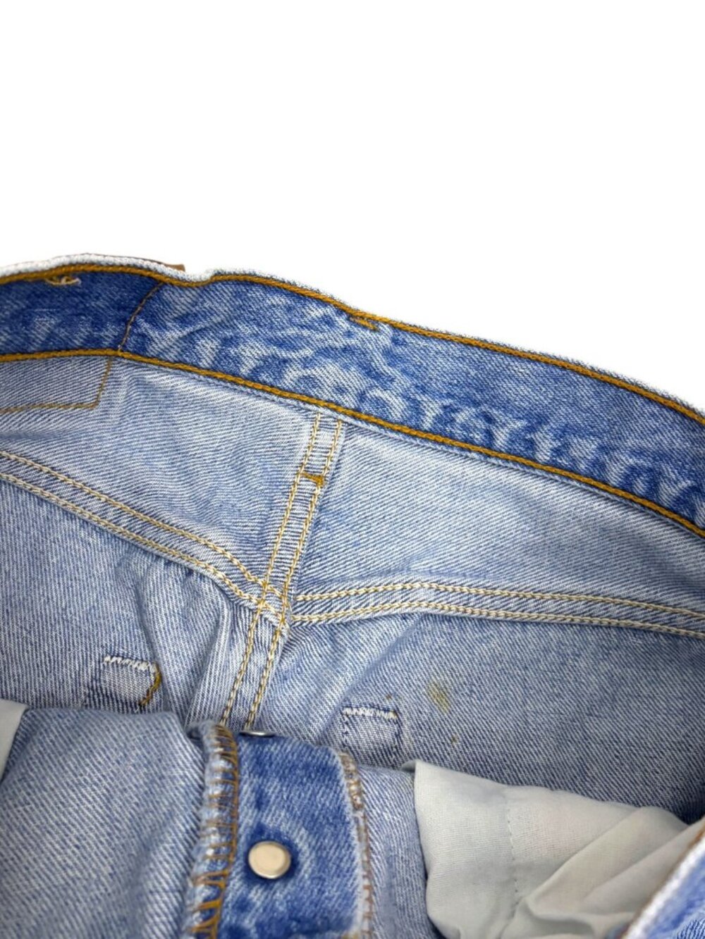 VINTAGE 80s LEVIS Jeans Junya Patch Boro Sashiko Distressed Denim Womens 30x32 - Picture 6 of 7